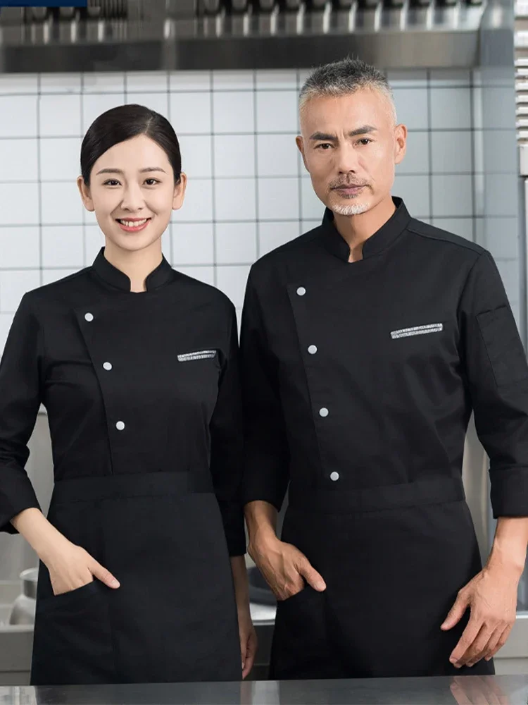 Chaqueta de cocinero para restaurante, uniforme de Chef de Hotel, camisa de cocina para Catering, ropa de camarero de panadería, monos de trabajo para cafetería