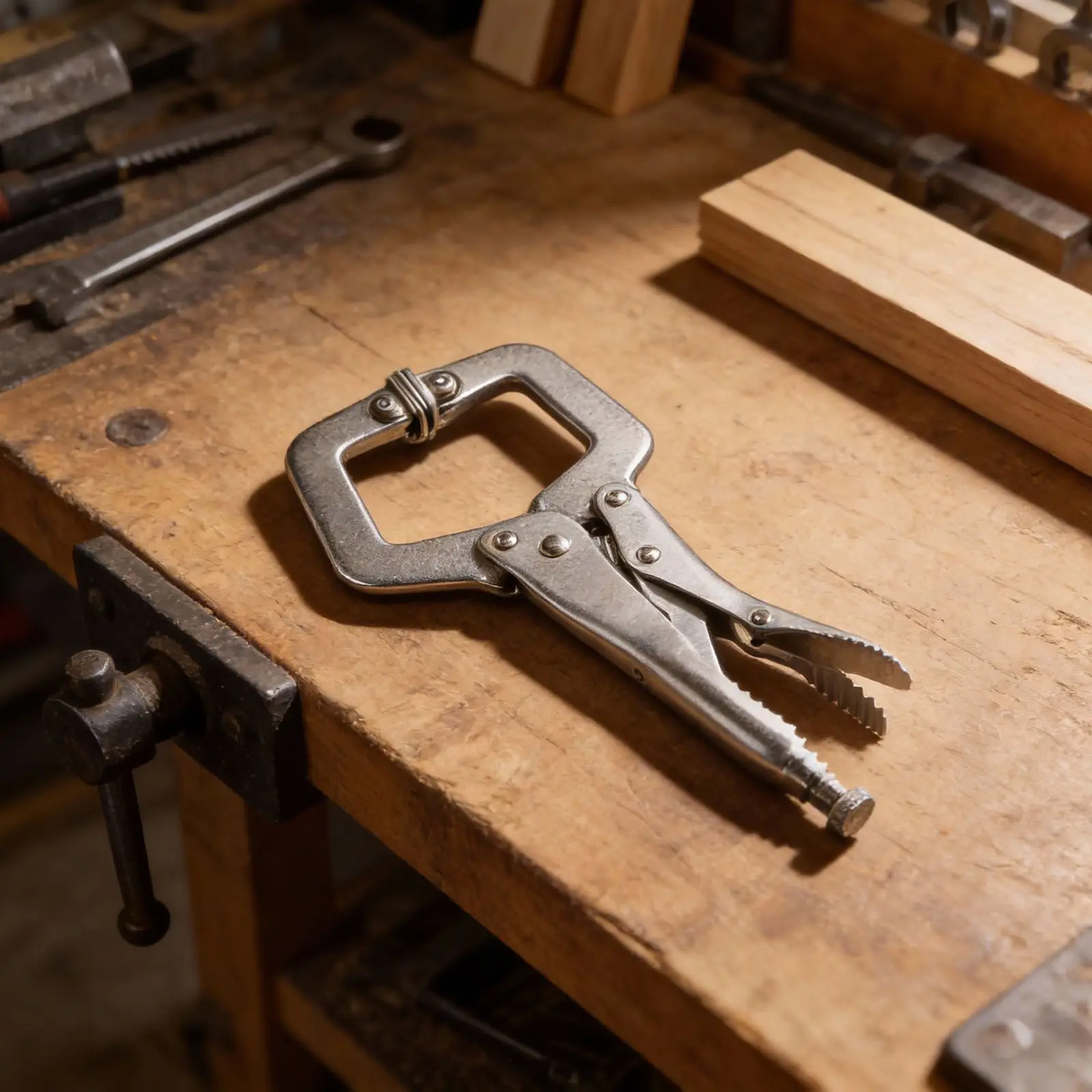 9 inch Steel C Clamp Locking Pliers for Welding Setup Wood Tenon Alignment and Workshop Clamping with Adjustable Screw Mechanism