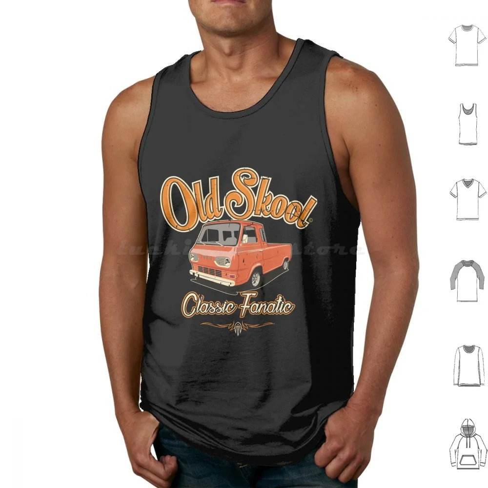 Truck , Pickup , Hot Rod Econoline Tank Tops Print Cotton Econoline Pickup Custom Retro Vintage Weathered Oldsckool