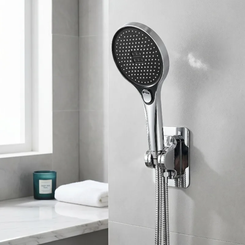 Durable High Pressure Handheld Shower Set ABS Material, Silver & Grey Shower Sprayer For Home Bath