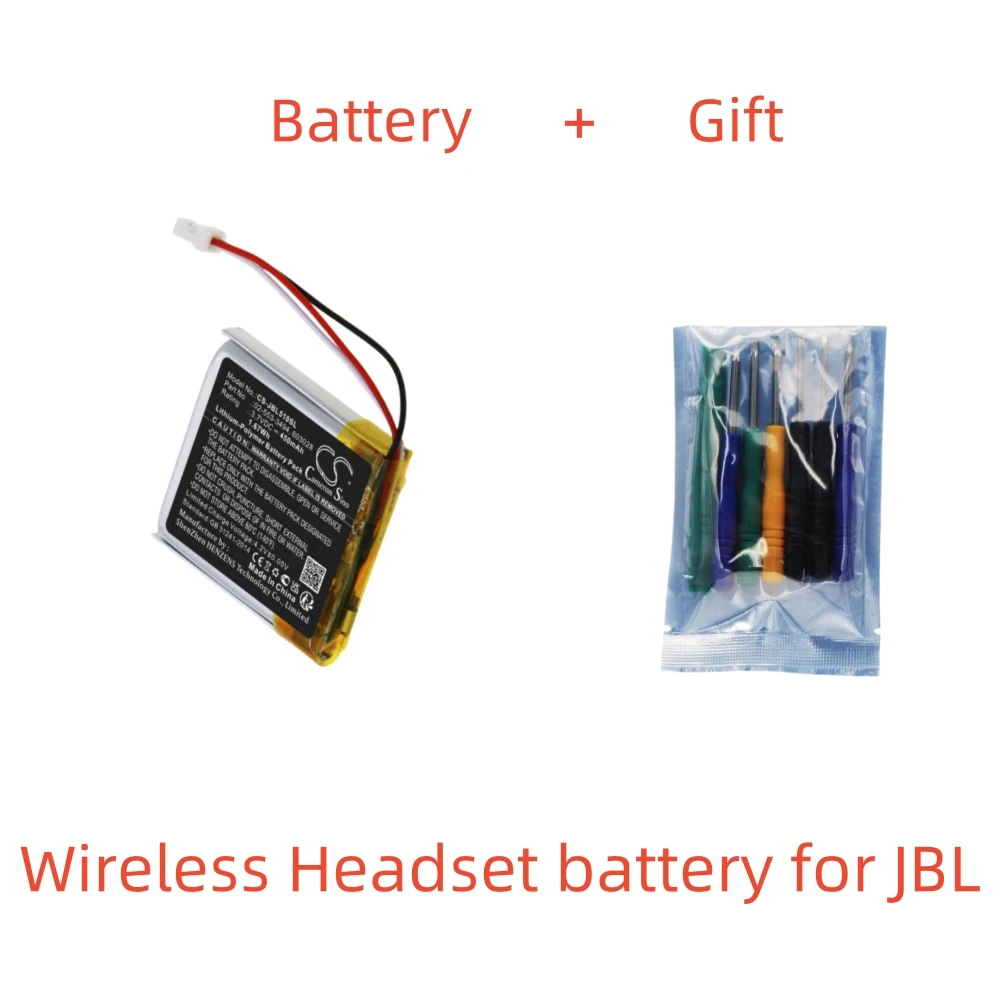 CS Li-Polymer Wireless Headset battery for JBL,3.7V,450mAh,Tune 510BT Tune 500BT,02-553-3494 603028 523028