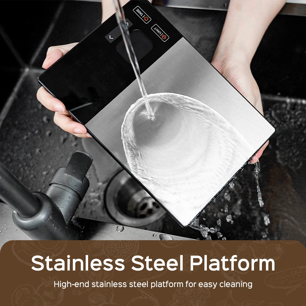 Smart Kitchen Scale Stainless Steel Food Calorie Protein Fat Carbs Nutritional Calculator 11LB/5kg Weight for Healthy Cooking