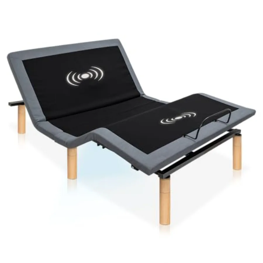 Adjustable Bed Frame for Home Use, Steel Frame, Black, Head Feet Incline, Zero Gravity, Massage, Anti-Snore, 4 USB Ports, LED U