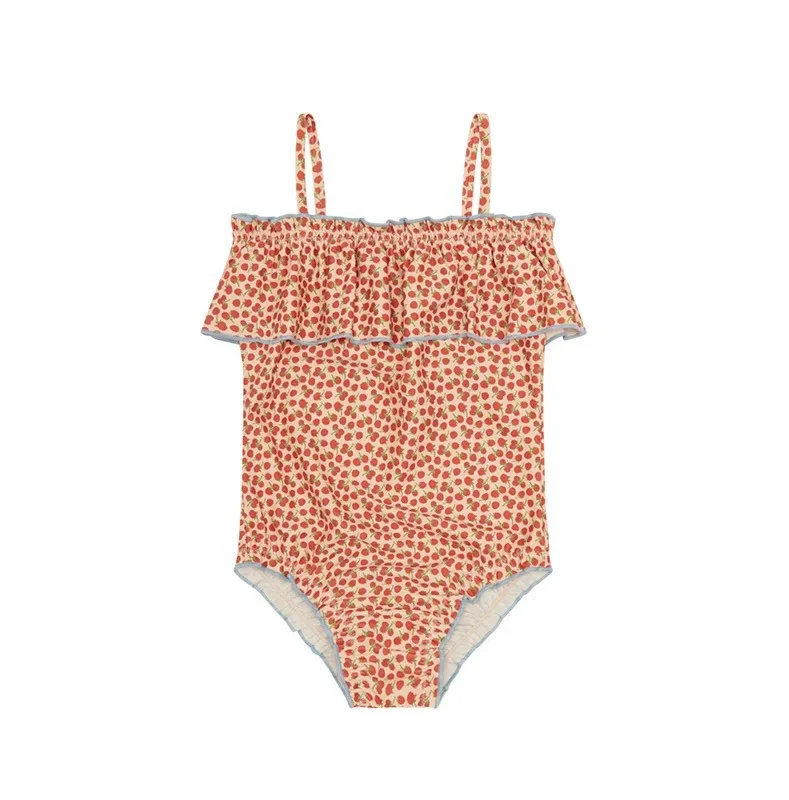 2026 New Girls Swimsuit Heart Printed Ruffle Bikinis Set Children Swimming Suit maillot de bain enfant fille Banadores image 3