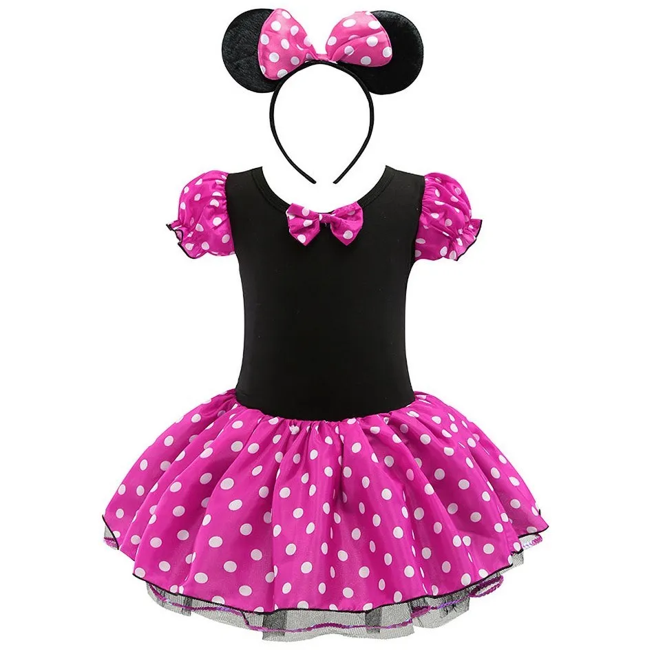 Girls Mickey Minnie Cartoon Mouse Princess Dress Kids Birthday Party Cute Funny Costume  Children 1 2 3 4 5 6 Years Old Clothes