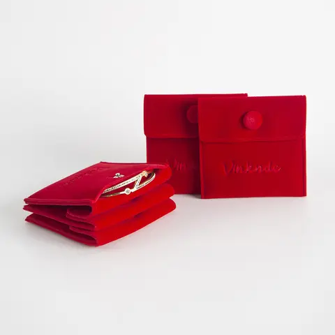 Jewellery Pouch Velvet Snap Bag Soft Gift Packaging Bags Bracelet Necklace Earrings Rings Storeage Custom Logo Travel Organizer