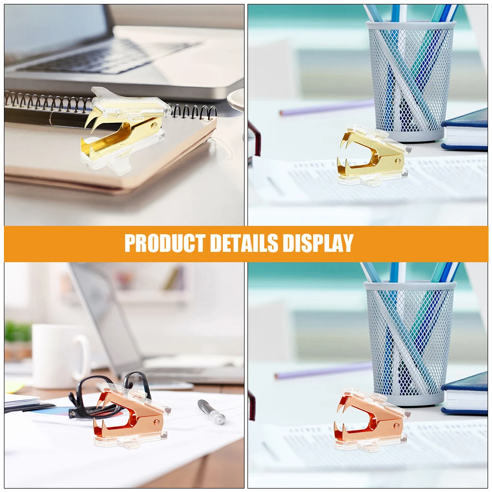 

2pcs Portable Small Mini Stapler Remover Ergonomic Design Office Supply Easy To Carry Space Saving Material Labor-Saving