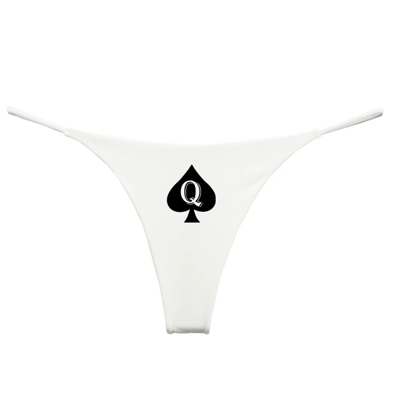 Q Spades-ropa interior Sexy para mujer, Tanga de doble capa con correa fina, sin costuras, para gimnasio, regalo