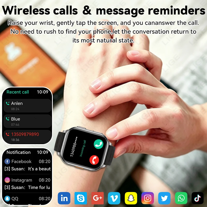 LIGE Smart Watch with Built-in Camera 2.01