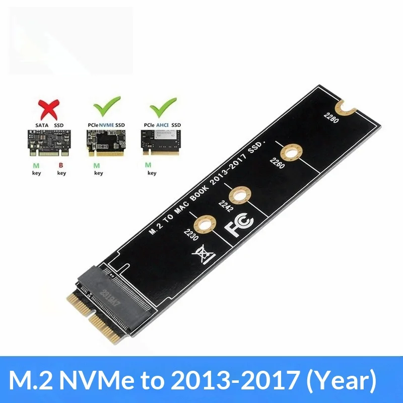 M.2 NVME protocol to 2013-2017, for Apple SSD adapter cards