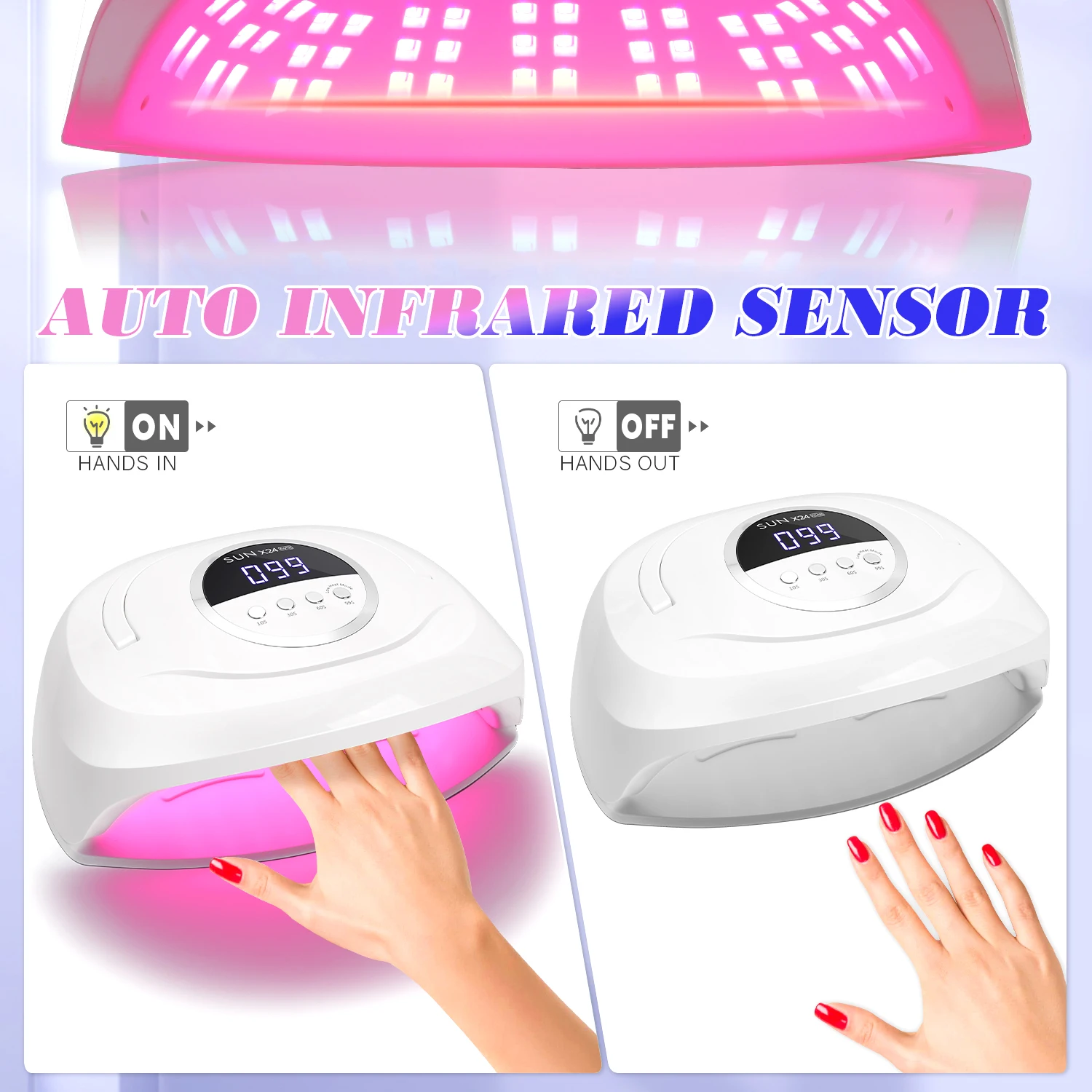 مصباح تجفيف أظافر احترافي LED بالأشعة فوق البنفسجية ، جل علاج سريع ، 84 مصباح تجفيف طلاء جل مع مستشعر إضاءة ،