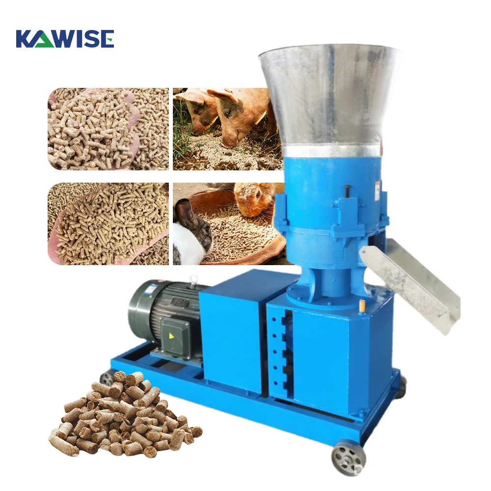 AIROW Electric Poultry Feed Pellet Machine for Feed Companies with 900-1200 KG/H Output and 4 Rollers