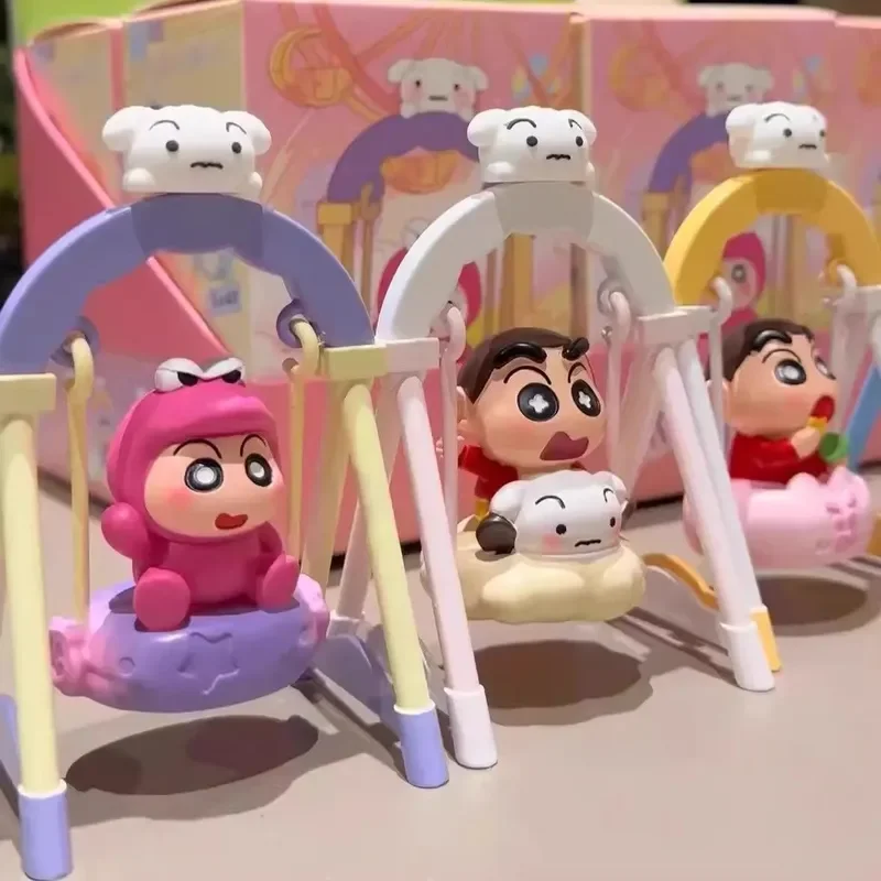 

New Crayon Shin-Chan Happy Swing Style Blind Box Toys Statues Trendy Toy Dolls for Boys Collection Models Desktop Ornaments Gift