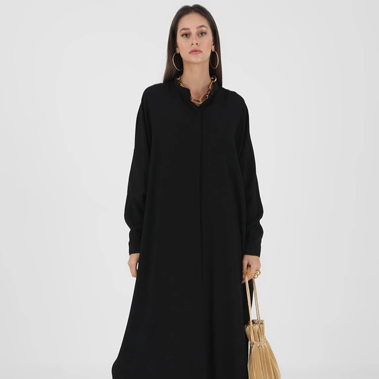 

Wholesale Hot-sale Simple Causal Muslim Women Maxi Dress Abaya Dubai Muslim Dress Egyptian Islamic Clothing