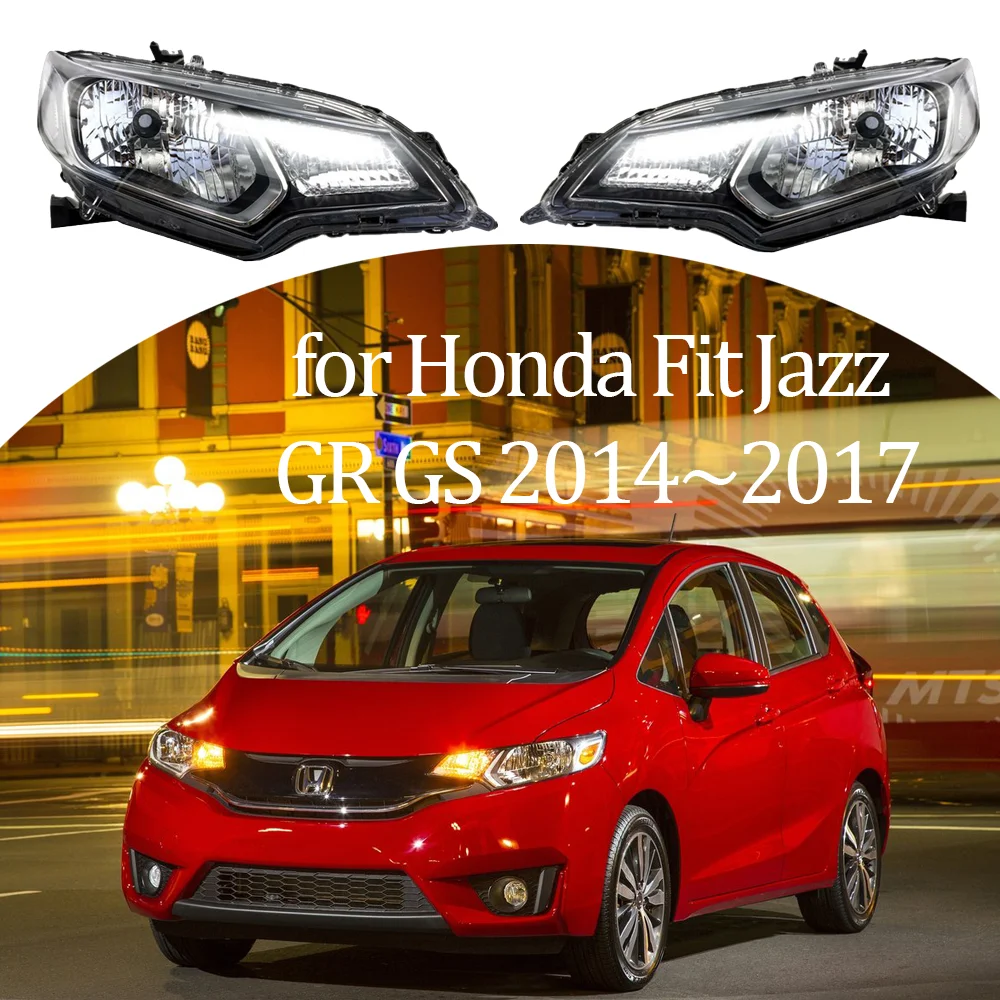 Car Headlights Assembly for Honda Fit Jazz GR GS 2014~2017 2015 2016 Fog Light Halogen Corner Side Lamp Warning LED Accessories