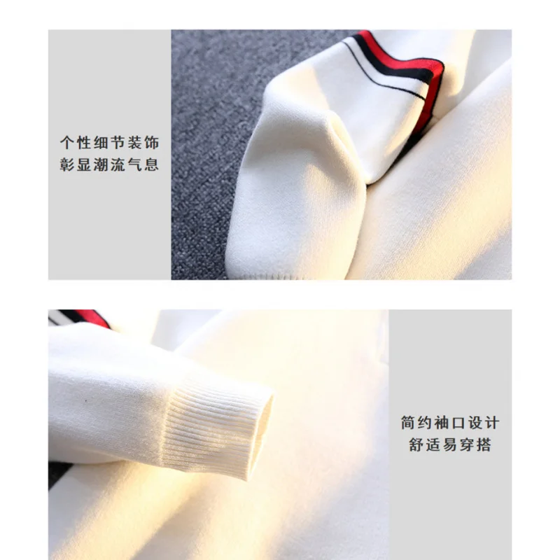 GIOIOMen's Sweater，Autumn and Winter New High Quality Stitching Lapel False Two-Piece Suit Anti-Pilling Knitted Pullover