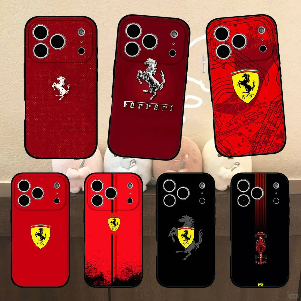 Coole F-Ferraris Schwarze Handyhülle Passend für iPhone 17,16,15,11,13,14 Pro Max,Plus,X,Xr,Xs Max,13Mini