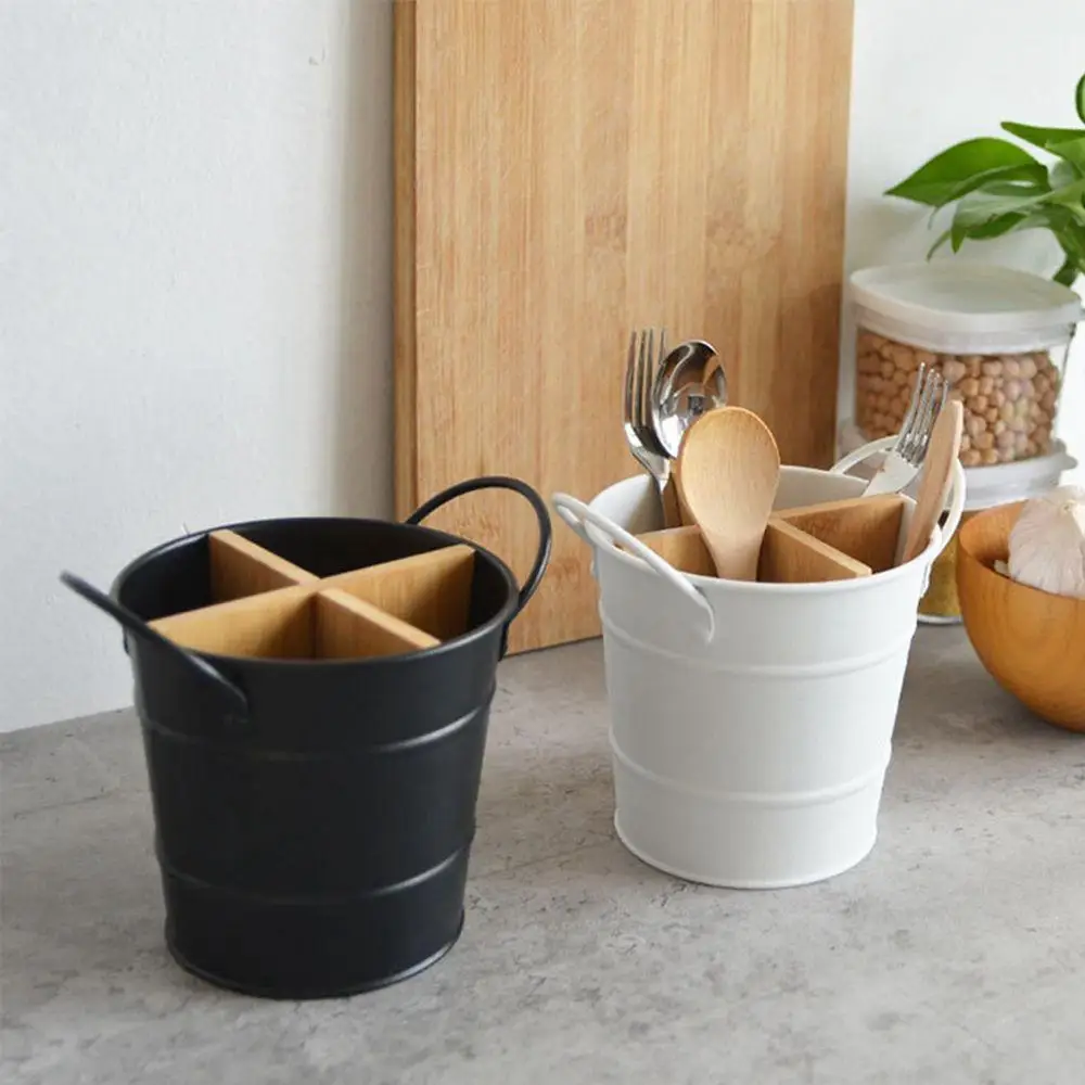 

Kitchen Storage Bucket Storage Shelf Kitchenware Cutlery Organizer Spoon Stand Bamboo Tableware Holder Chopstick Holder