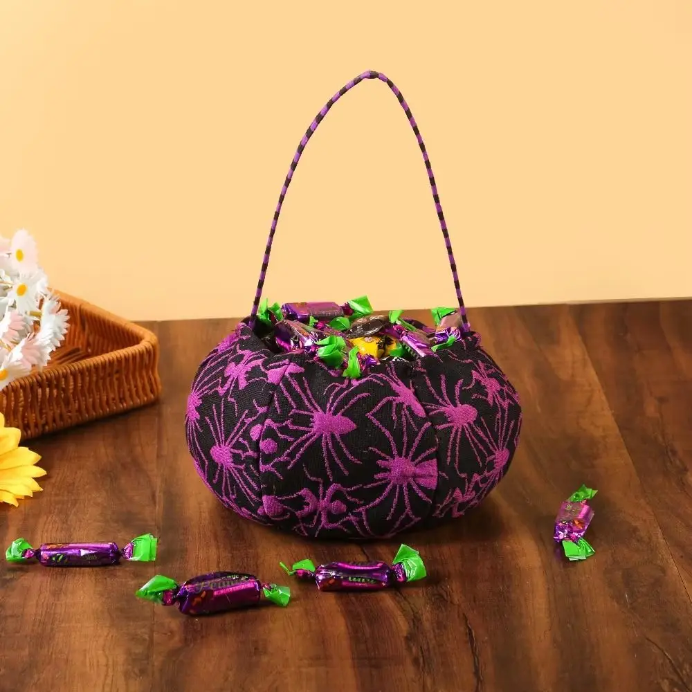 Creative Cloth Halloween Candy Bag Gifts Pouch Trick or Treat Pumpkin Candy Bucket Handbag Stuffed Cotton Tote Bags Children