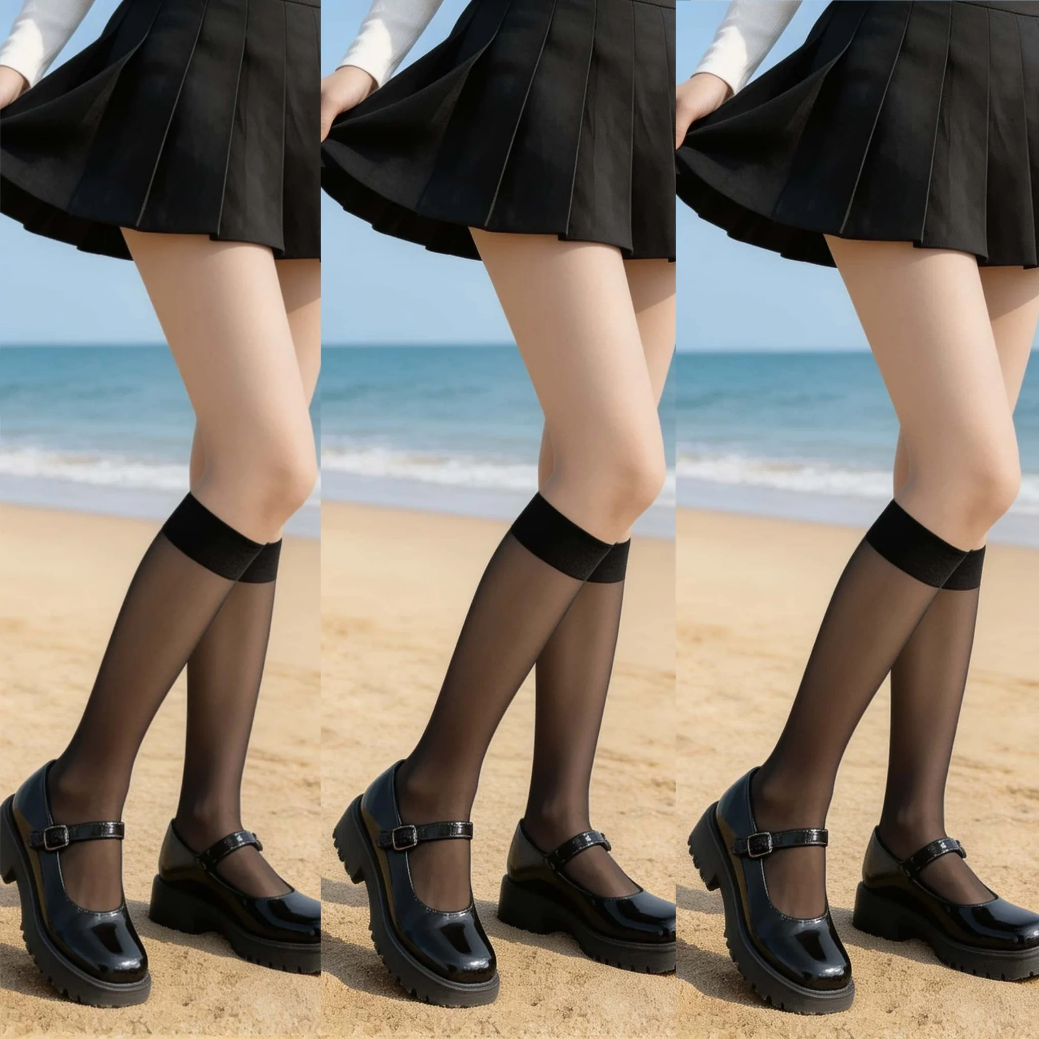 

3Pairs/set 2026NEW girls Women Crystal Socks Summer Thin Sheer Calf Socks Transparent Silicone Ladies Ankle Stockings Glass Silk