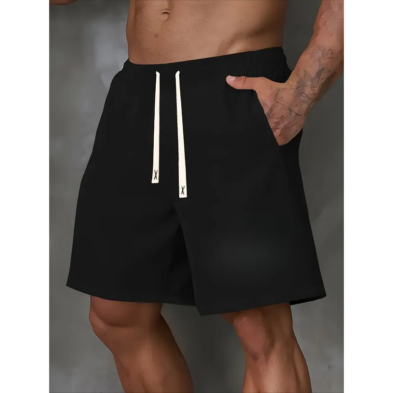 

Мужские однотонные спортивные повседневные шорты для фитнеса, летняя новинка, подходят как для мужчин, так и для женщин, повседневные спортивные шорты.