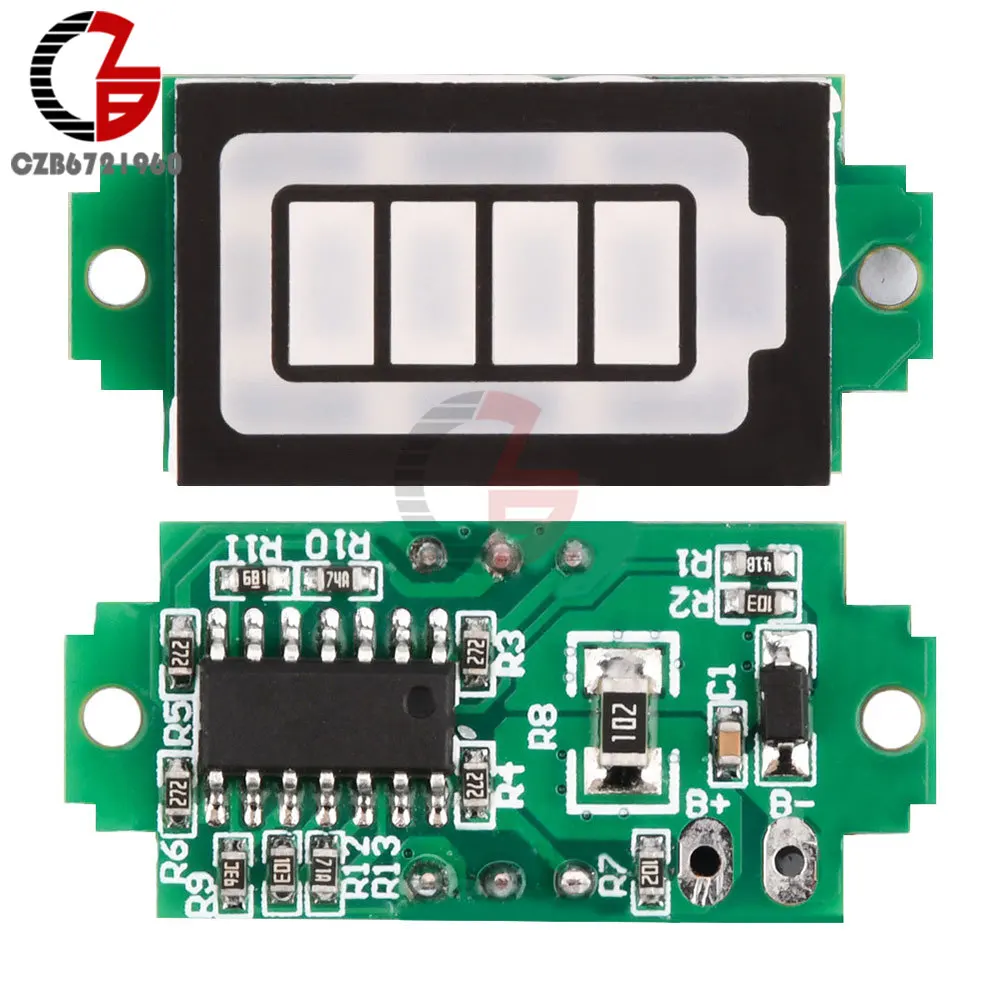 1S-4S 4.2V 8.4V 12.6V 18650 Lithium Battery Indicator Board Lead-acid 12V Automotive Battery Type Display Percentage Car Meter