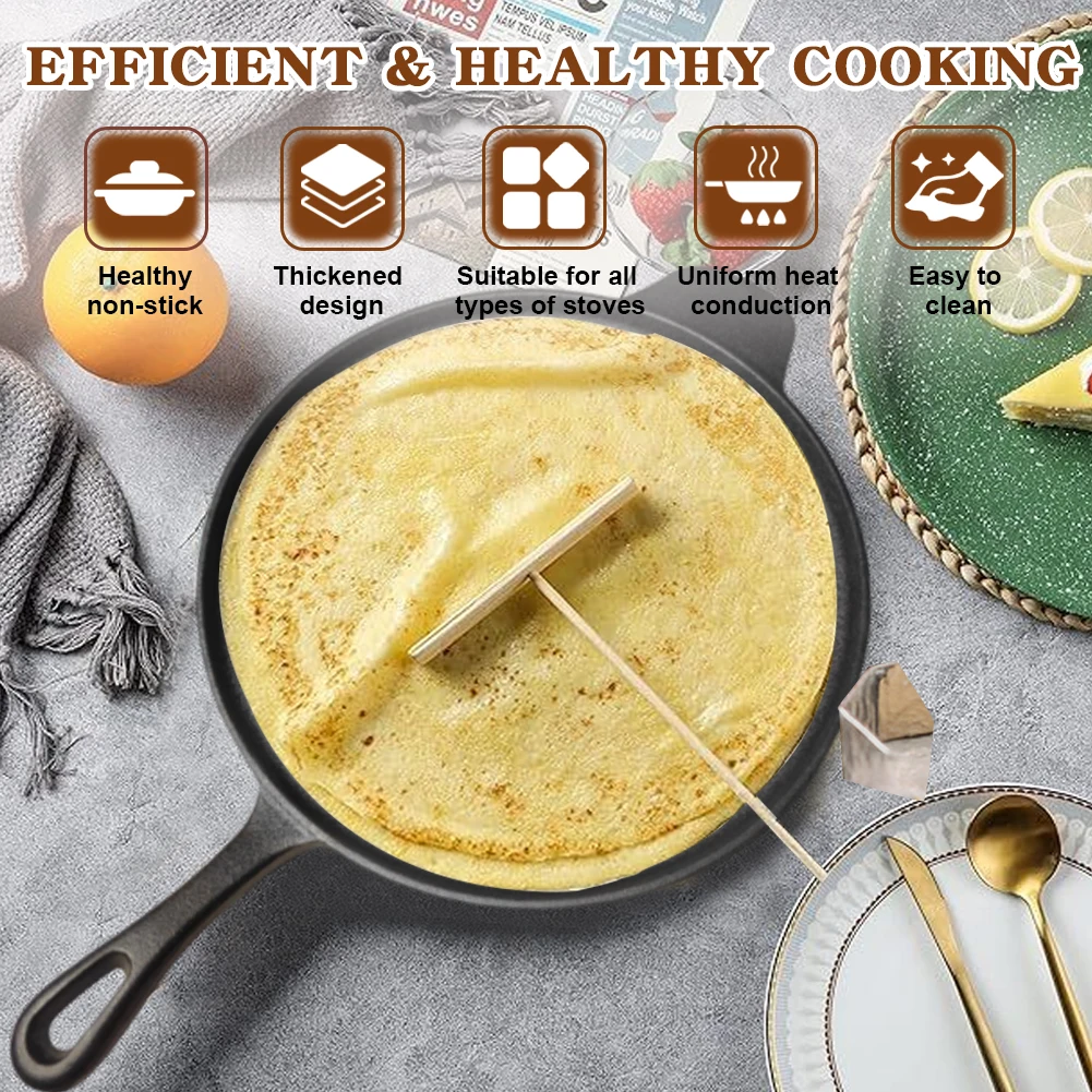 

30cm Cast Iron Egg Frying Pan Nonstick Omelette Steak Minute Pan Cooking Pots Frying Pan Pot for Gas Induction Cooker Universal