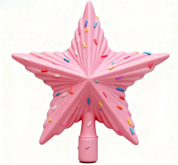 White Pink Plastic Star Crown Ornament For Christmas Tree Point Star Decoration Window Shop Display Holiday Decor