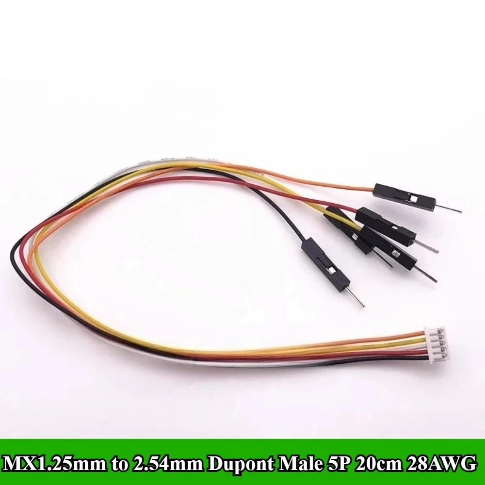 10/30Pcs/lot MX1.25mm Female 2P/3P/4P/5P/6P to Dupont 2.54mm Male 1P Terminal Wire  Length 20cm 28AWG Electronic Wire Connector