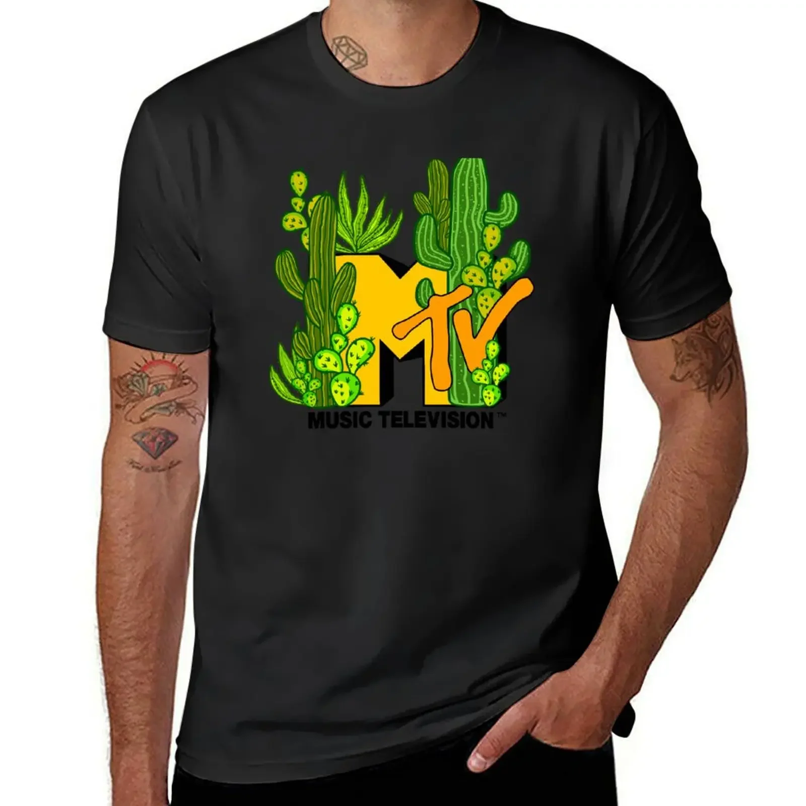 MTV Cacti Galore Music Television Logo T-Shirt plus size tops sports fans custom shirt t shirt for men