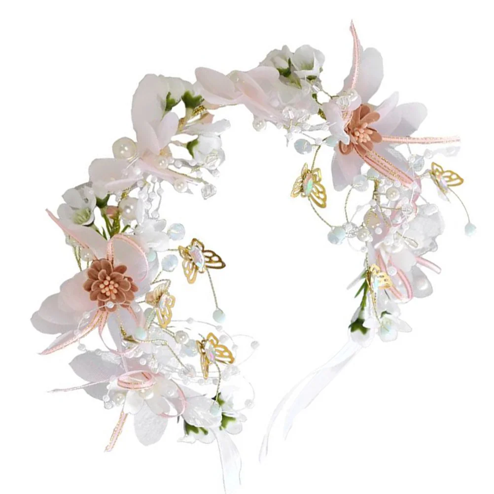 

Flower Headband Classic Pearl Beads Cloth Flower Bridal Wedding Hair Jewelry Accessories Charming Wedding Headpiece