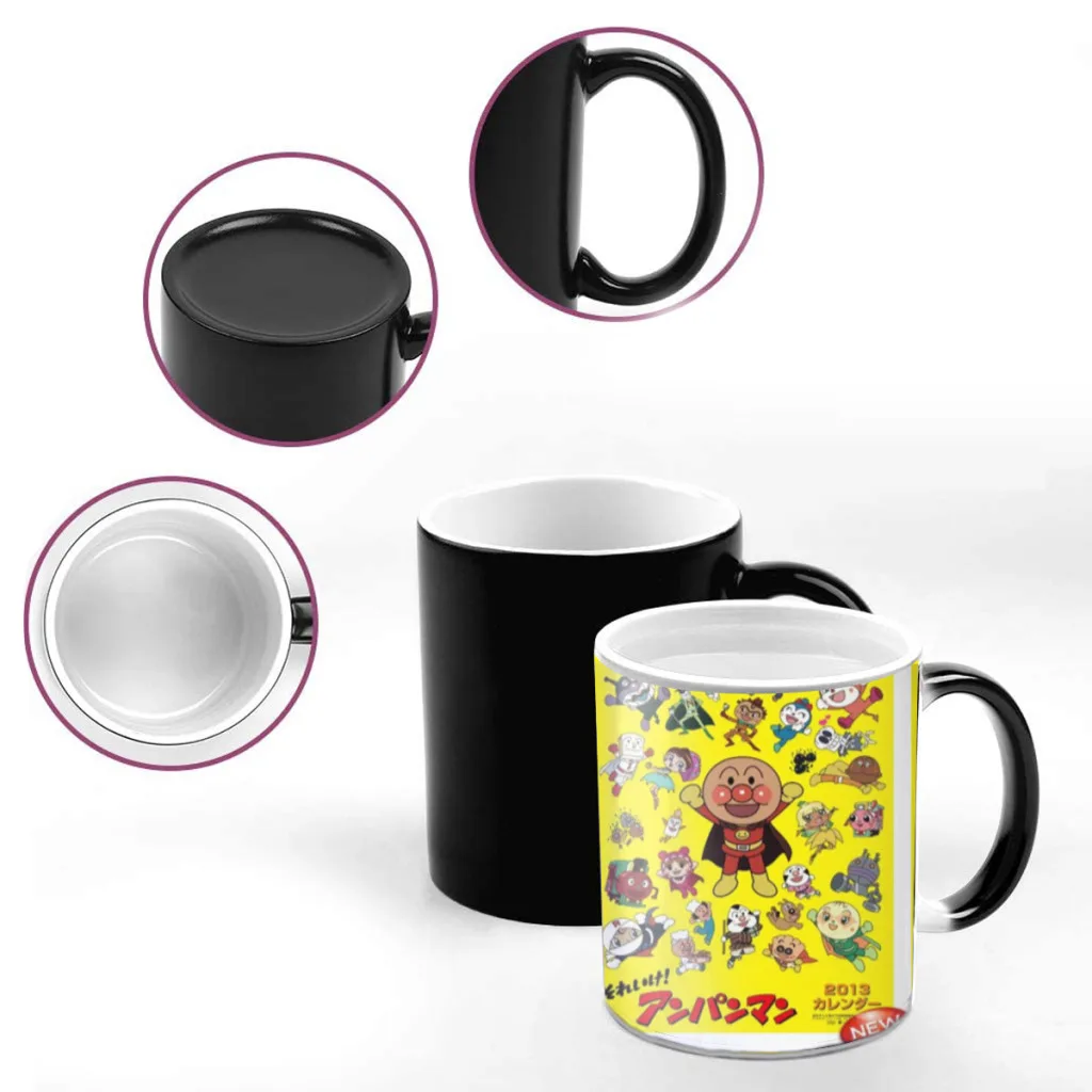 Cute Anpanman Cartoon Tea Coffee Mugs  Thermal Color-changing Cups Milk Cup Wedding Gifts