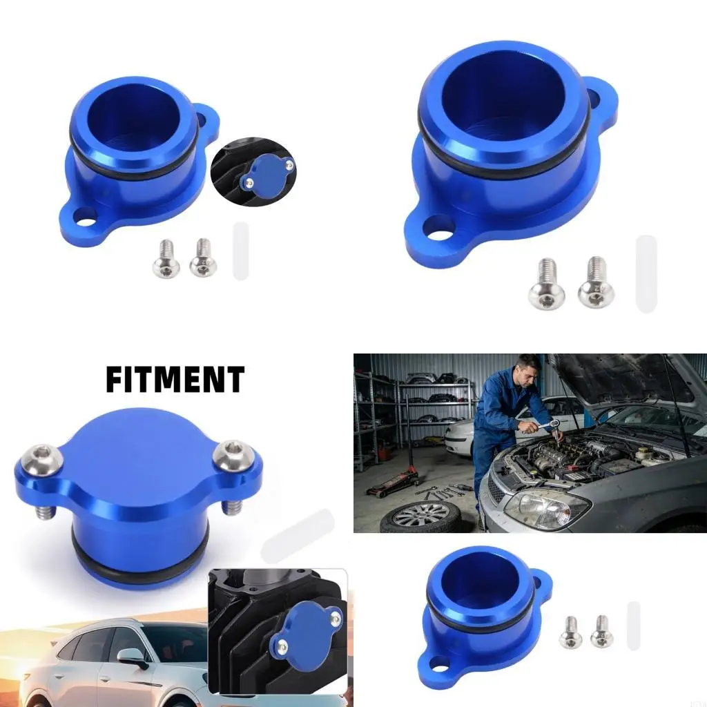 53mm Oil Pump Block Off Cover for PW50 PW80, Blue Aluminum Engine Side Seal Part with Flange Mount, Opening Service, and Repair