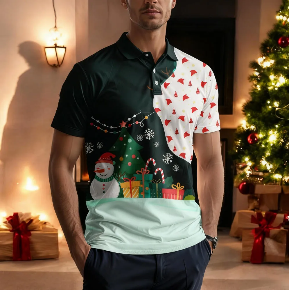 

2026 New Christmas themed Fashion Polo shirt Clothing Unisex Christmas T-Shirt Christmas Holiday T-Shirt Year Shirt 3d Printed