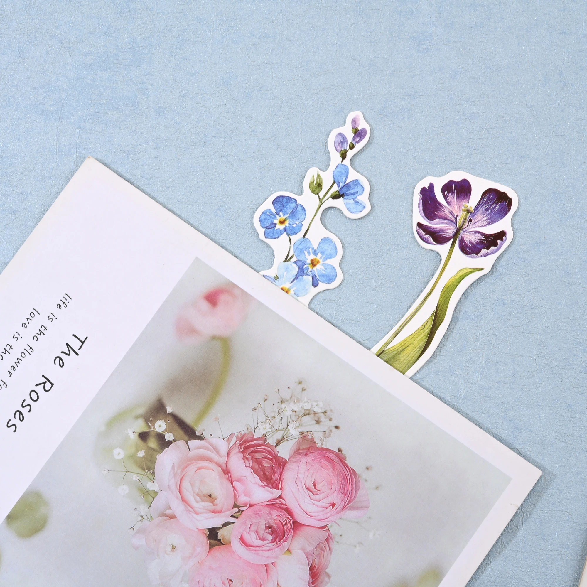 30pcs Irregular Flower Shape Creative Bookmark  Bird Pattern Cartoon Book Holder Read Marker Student Stationery School Supplies