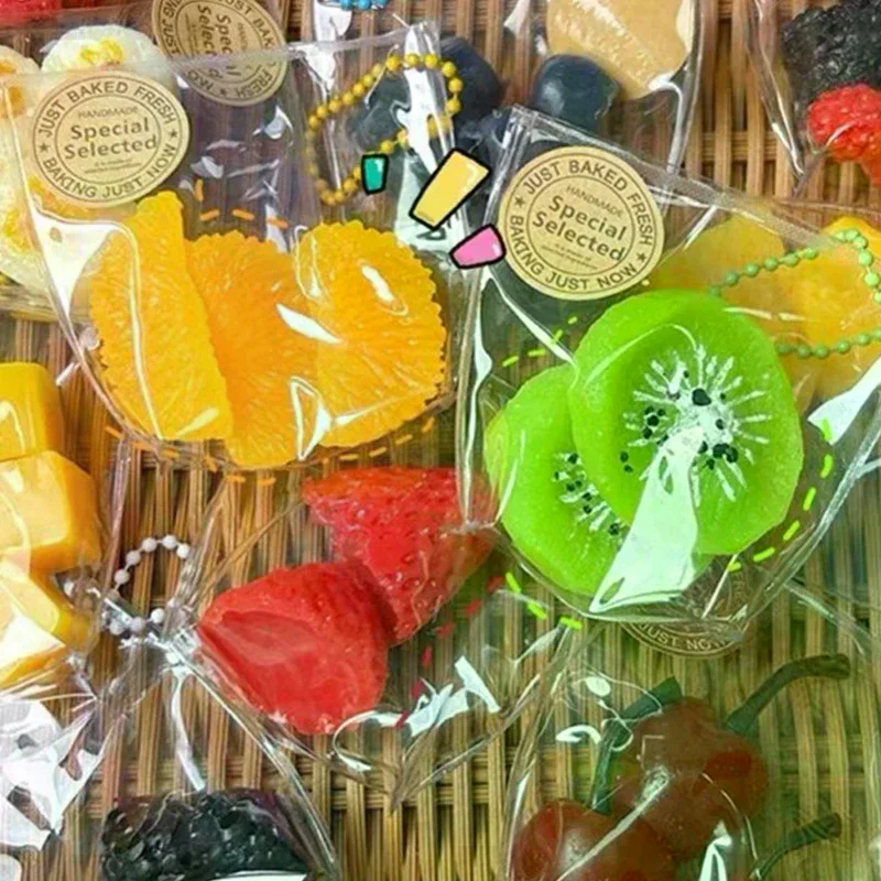 1pcs Kawaii Mini Fruit Bag Mochi Fruit Toys Adults Antistress Ball Squeeze Keychain Gifts Party Stress Relief Toys Birthday
