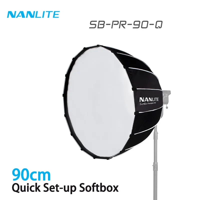 Nanlite 90cm Parabolic Softbox Professional Diffuser Reflector Umberalle For Forza 500 720 300B Universal Bowens Mount COB Light