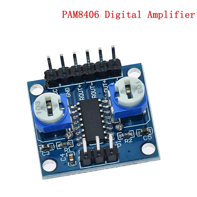 1PCS PAM8406 Digital Amplifier Board With Volume Potentiometer 5Wx2 Stereo