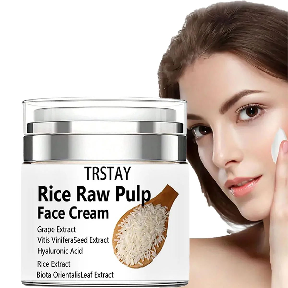 

Rice mud face cream deeply nourishes skin, reduces wrinkles, moisturizes and moisturizes