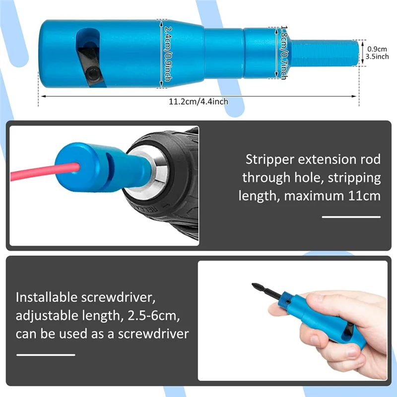 

Wire Stripper Kit Aluminum Alloy Cable Twisting Stripping Tool Kit Power Drill Wire Stripper Cutter (2.5-4 Square Universal)