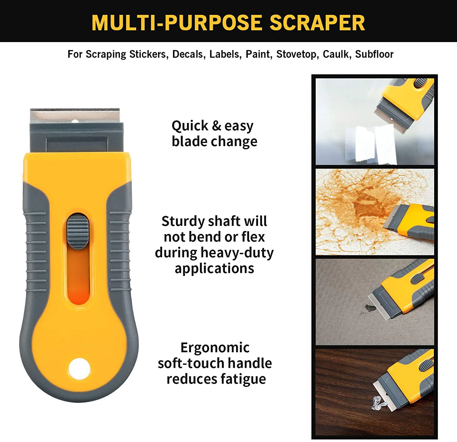 Scraper Blade Tool Auto Film Sticker Glue Ice Remover Razor Window Gap Glass Ceramic Kitchen Home Car Cleaner Squeegee Knife