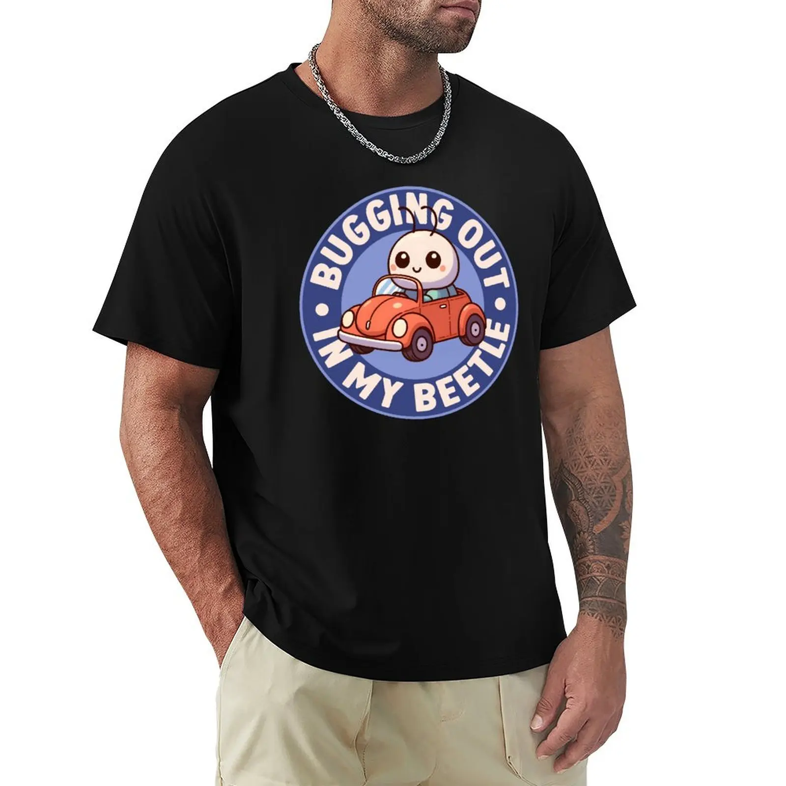

Bugging Out in My Beetle: Cute Kawaii Beetle Riding A Beetle Bug Driving T-Shirt designer shirts t shirts for men graphic