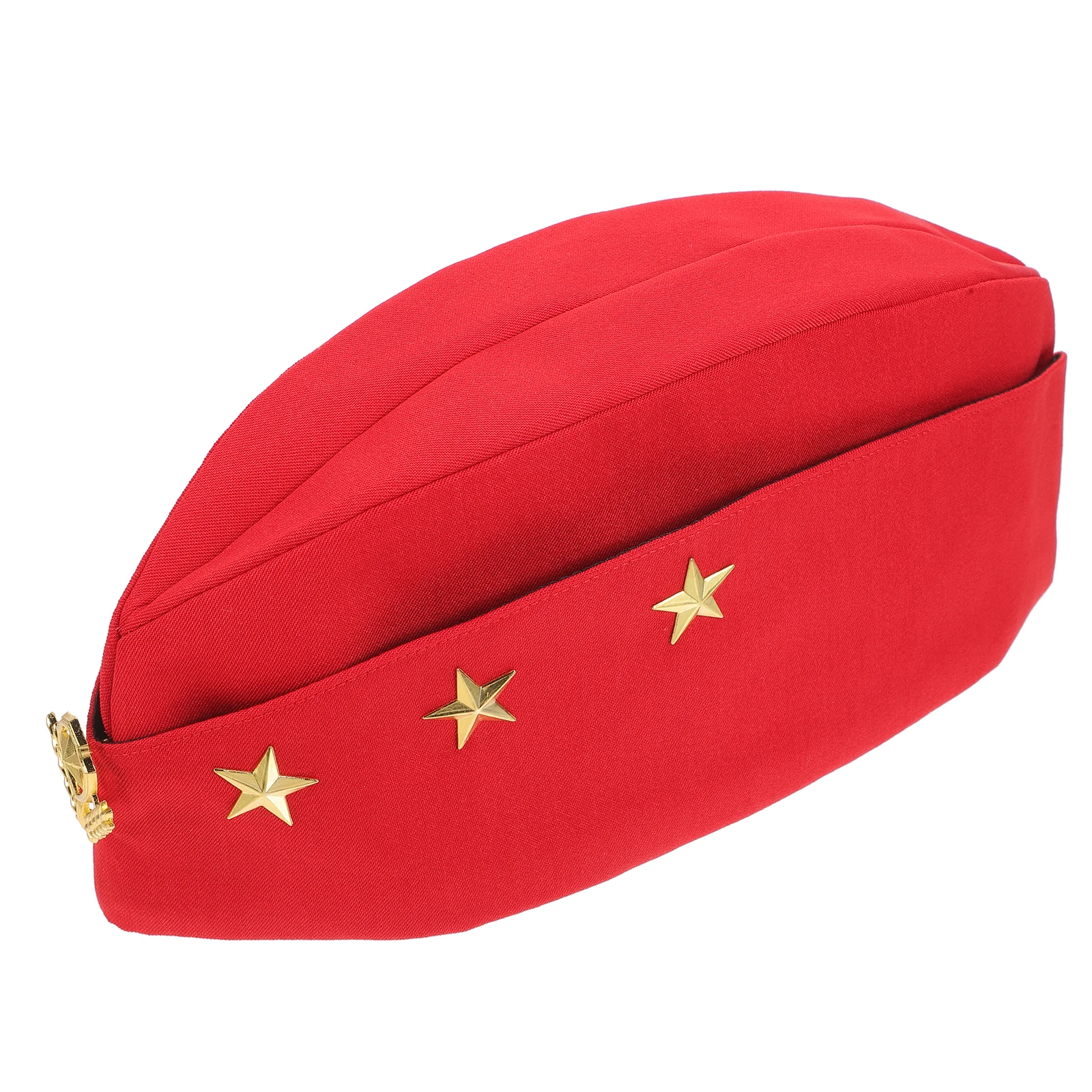 

Sailor Dance Hat Russian Military Cap Stewardess Boat Cap Red Open Top with Wheat Spike for Party Photo Cosplay Accessories