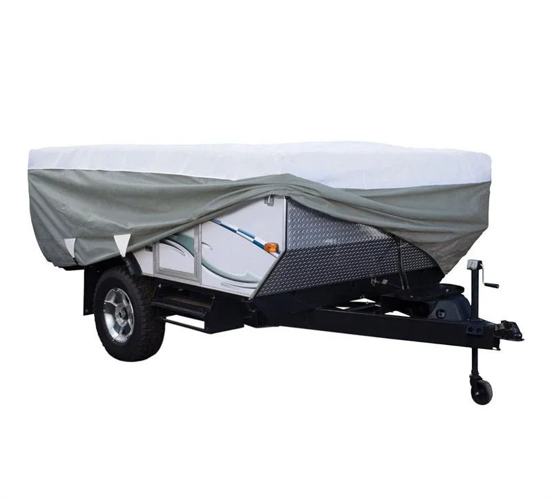 Car Cover Stainless Steel Pop-up Camping Car Trailer Tent Cover RV Outdoor Protection, With Foldable Bumper