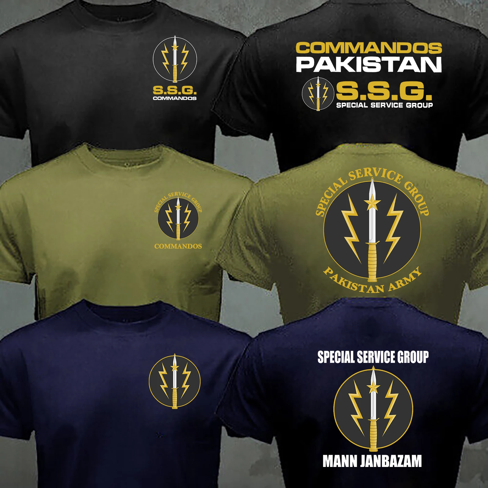 Fashion Casual Tee Shirt Military Army T Shirt Men New SSG Commandos Pakistan Special Forces Service Group Army Military T-Shirt