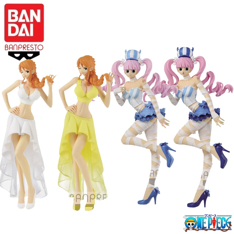 재고 있음 오리지널 반다이 원피스 고스트 프린세스 Perona Perona Nami 모델 장난감 동상 차고 액션 피규어 Collectible Ornaments