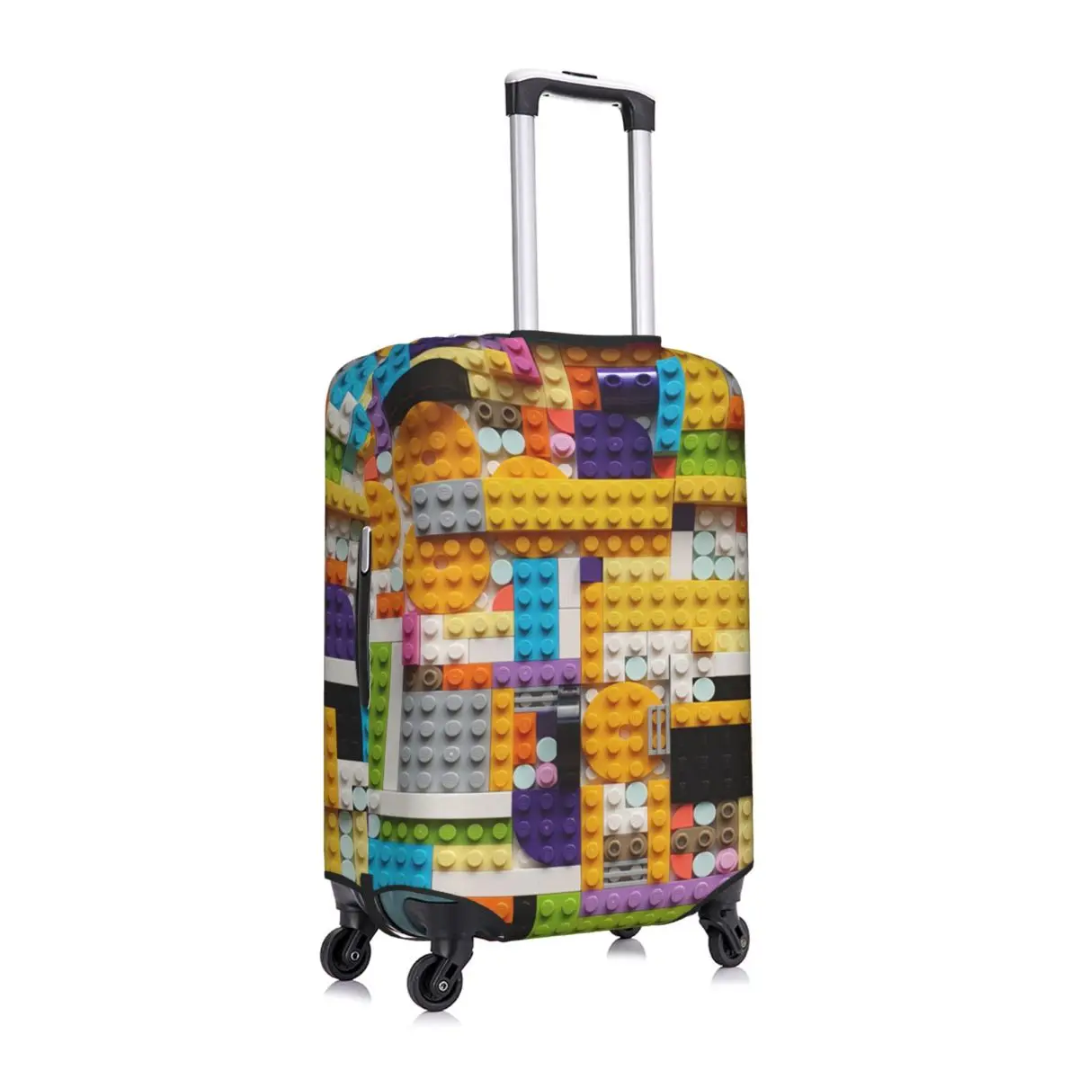 Colorful Building Blocks Patern Suitcase Cover Washable Luggage Protective Covers for 18-32 inch