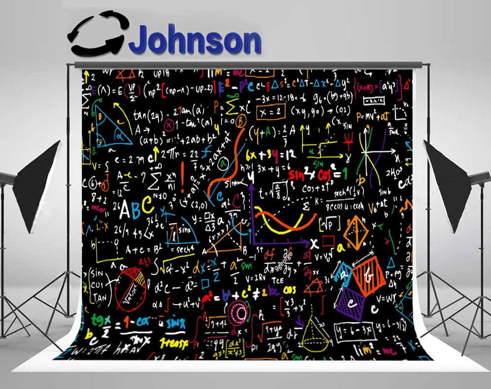 

JOHNSON Geometric Math Mathematics Circle School Blackboard backdrop High quality Computer print children kids backgrounds