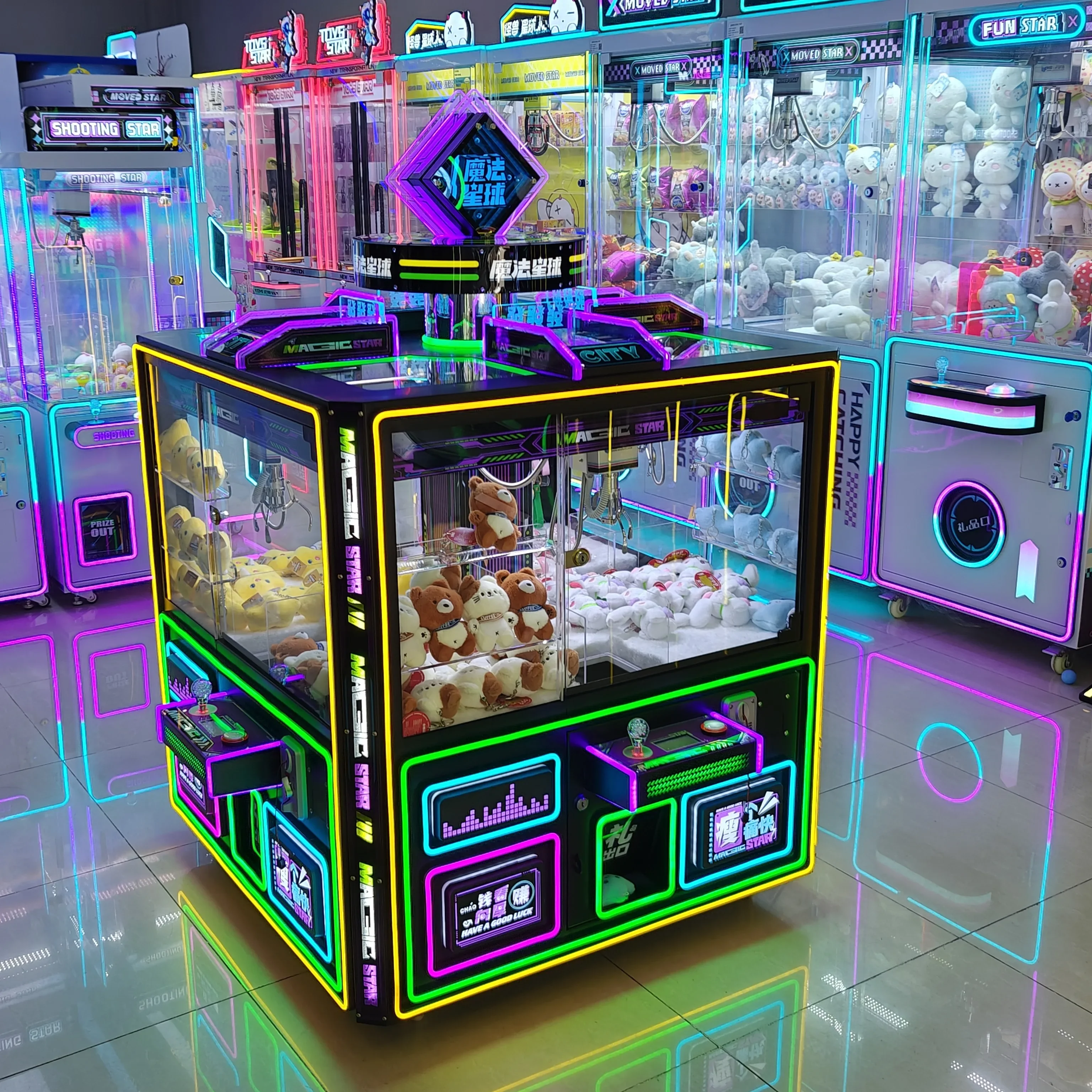 new product ideas 2024 High quality super crane claw machine 4 players claw machine arcade game machine doll for sale