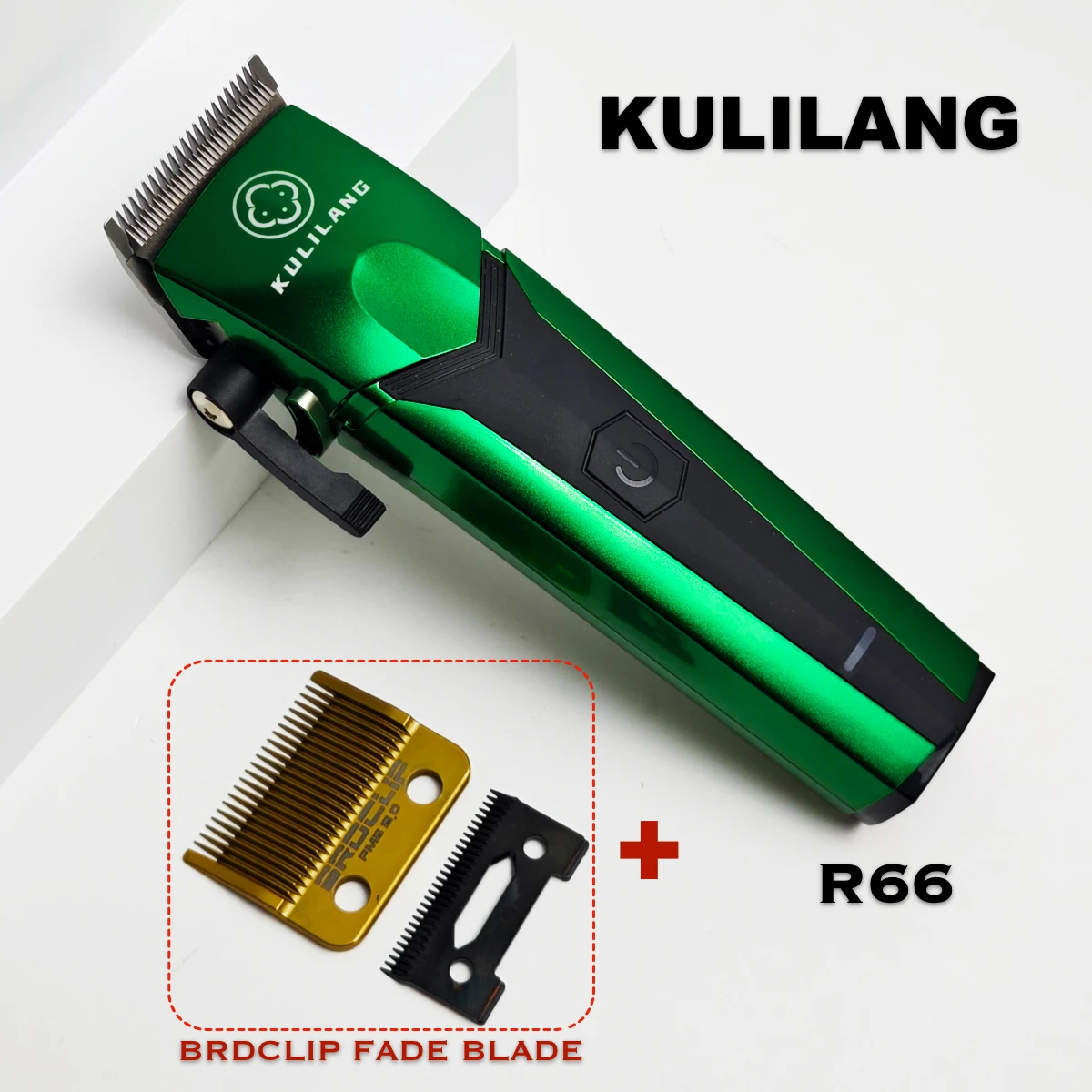 

Kulilang R66 Green Hair Clipper for Men BRDCLIP Fade Blade Hair Cutting Machine USB Charging Hair Trimmer Machine Professional